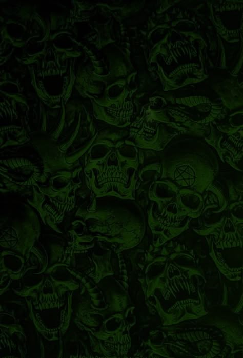 Dark Green Skeleton Aesthetic, Green Satanic Wallpaper, Dark Green Goth Aesthetic, Green Horror Wallpaper, Dark Green Halloween Wallpaper, Green Wallpaper Skeleton, Green Goth Aesthetic Wallpaper, Green Evil Aesthetic, Dark Green Halloween Aesthetic