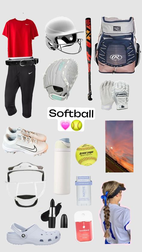 I will forever love softball season Softball Fits, Softball Bag, Softball Gear, Softball Bags, Softball Tournaments, Softball Season, School Bag Essentials, Girls Softball, Bag Essentials