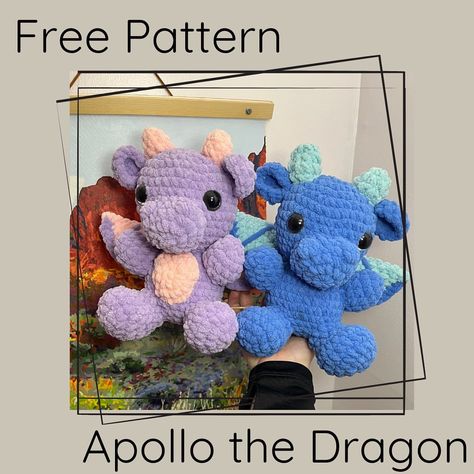 FREE PATTERN ✨ Apollo the dragon is out now!!!! Please give me credit if you would like to share your makes. Thank you to all the testers… | Instagram Crochet Dragon Free Pattern, Crochet Dragon Pattern Free, Dragon Amigurumi Free Pattern, Crochet Dragon Pattern, Diy Crochet Toys, Crochet Plushies, Quick Crochet Patterns, Crochet Dragon, Crochet Cow