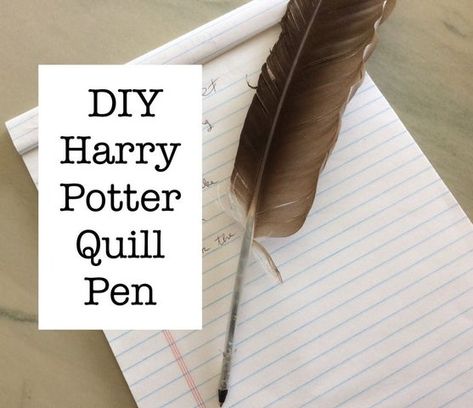 Handmade Harry Potter Quill Pen 2 Ways: 4 Steps (with Pictures) Harry Potter Quill Pen, Harry Potter Quill, How To Make Ink, Handmade Harry Potter, Walking In The Forest, Writing Steps, Cumpleaños Harry Potter, Harry Potter Classroom, Harry Potter Theme Party