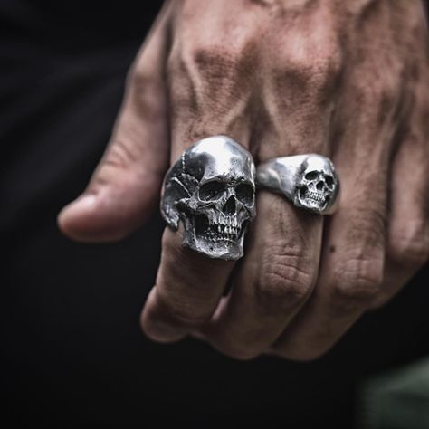 The Infinity family •• __ photo by @zetkaye Buy our artworks exclusive at: www.ironclan.co __  #IRONCLANmetalproject  #ironclanring Infinity Family, Historical Rings, Aztec Rings, Mens Skull Rings, Skull Rings, Mens Rings Fashion, Gold Skull, Jewelry Words, White Brass