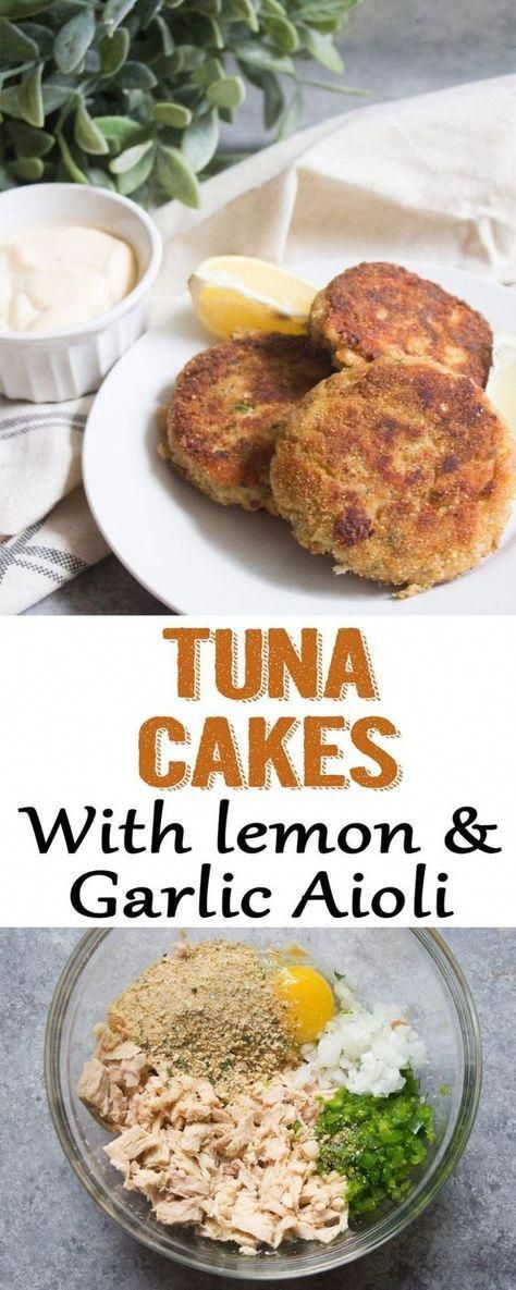 Tuna Cakes Easy, Keto Tuna Cakes, Tuna Cakes Recipe, Cakes With Lemon, Lemon Garlic Aioli, Keto Tuna, Tuna Recipe, Tuna Patties, Tuna Cakes