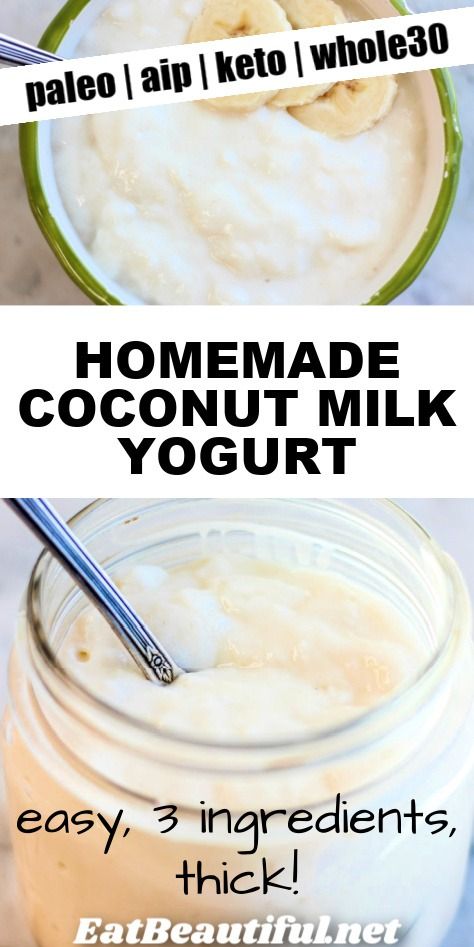 Recipe Coconut Milk, Coconut Yogurt Recipe, Homemade Coconut Yogurt, Aip Keto, Homemade Coconut Milk, Diy Yogurt, Coconut Milk Yogurt, Make Coconut Milk, Yogurt Recipe