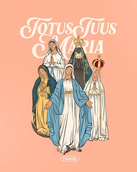 LANÇAMENTO 😍😍 TOTUS TUUS MARIA🧡 Apresentamos nossa camiseta Mariana com 5 títulos de Nossa Senhora, Lourdes, Aparecida, Guadalupe, Graças e Fátima. Realizada pelas mãos de @artem_pax Delicada, simples e perfeita ❤️ o que achou desse lançamento? Disponível no site em 2 cores, Peach Full e Marrom. Qual cor ficou mais bonita? #igrejacatolica #catolicos #salvemaria #totustuus #virgemmaria Virgin Mary Astetic, Pink Catholic Wallpaper, Pink Virgin Mary Wallpaper, Catholic Saints Images, Wallpaper Catolico, Immaculate Vibes, Jesus Drawings, Catholic Pictures, Take Me To Church