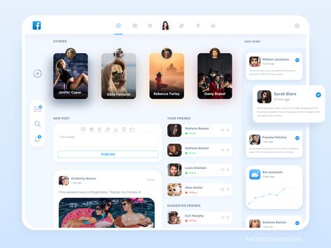 Facebook Redesign, Social App Design, Logo Design Women, Facebook Template, Ui Design Dashboard, Ui Design Elements, Mobile App Design Inspiration, App Interface Design, Ui Design Website