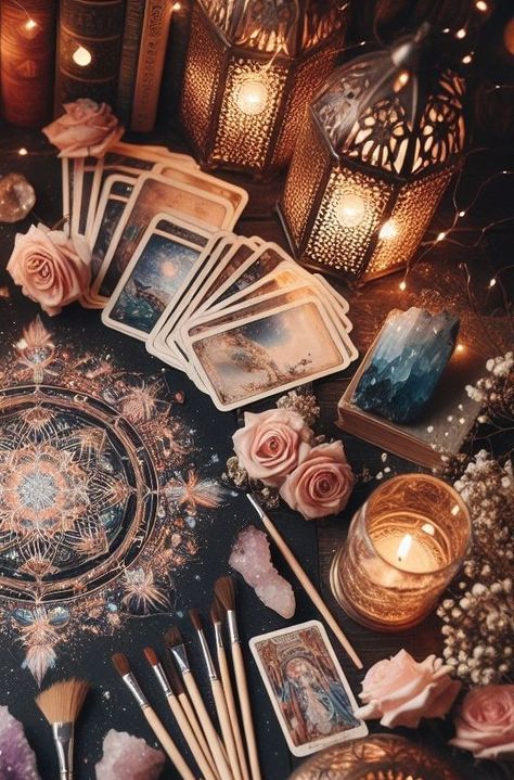 Witchy Product Photography, Mediumship Aesthetic, Spiritual Aesthetic Photography, Boho Vibes Aesthetic, Altar Photography, Esoteric Aesthetic, Tarot Table, Sagittarius Wallpaper, Witch Core