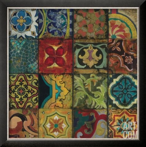 Arabian Nights I Pre-made Frame by John Douglas at Art.com Boho Tiles, Zsazsa Bellagio, Vintage Diy, Arabian Nights, Beautiful Tile, Color Palette Generator, Delft, Tile Patterns, Mosaic Art