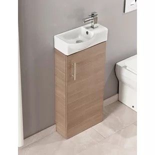 Cloakroom Toilet Ideas, Cloakroom Basin Vanity Units, Bathroom Revamp, Cloakroom Toilet, Bathroom Sink Units, Toilet Ideas, Small Basin, Small Toilet Room, Cloakroom Vanity Unit