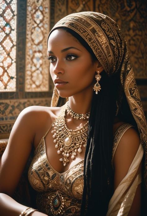 African Princess Hairstyles, African Queen Aesthetic, Egyptian Black Women, Ancient Egypt Aesthetic Fashion, Black Egyptian Women, African Princess Aesthetic, Egyptian Princess Aesthetic, South East Asian People, African Queen Goddesses