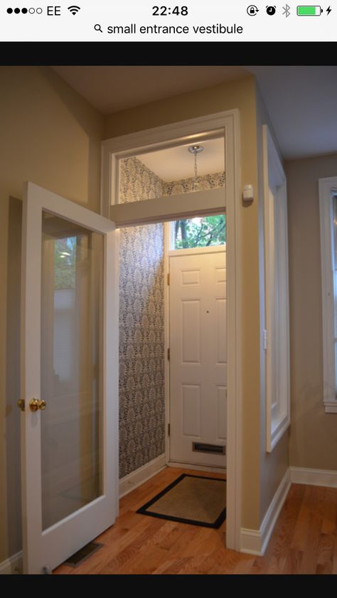 Entrance Vestibule Ideas, Airlock Entryway, Internal Porch Doors, Small Vestibule Ideas, Vestibule Wallpaper, Internal Porch, Vestibule Ideas Entryway, Small Vestibule, Vestibule Ideas