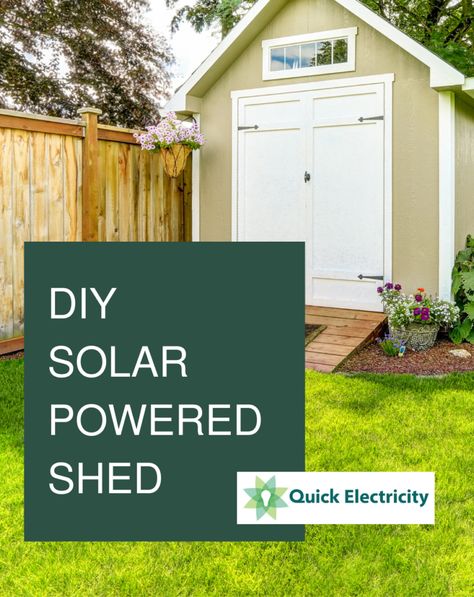 Solar Powered Shed, Shed With Solar Panels, Shed Solar Power Diy, Diy Solar Panels For Electricity, Tiny Pool House, Solar Garage, Solar Shed, Solar Diy, Diy Solar Power System