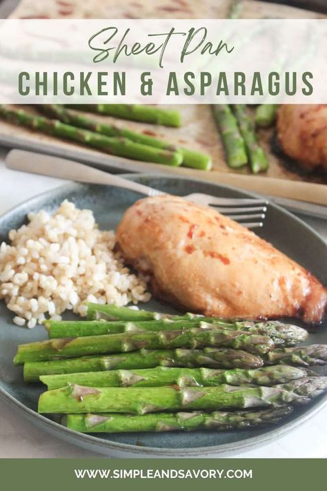 Keep dinner simple with this chicken and asparagus bake. One pan, easy cleanup, and a delicious meal with an Asian twist. Healthy, quick, and perfect for any night of the week! Baked Chicken Recipes Healthy, Asparagus Recipes Baked, Lean Chicken, One Pan Chicken, Baked Asparagus, Pan Chicken, Turkey Dinner, Dinner Side Dishes, Baked Chicken Breast