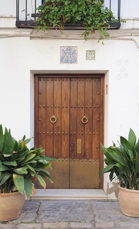 Spanish Style Front Door, Spanish Style Doors, Mexican Doors, Colonial Door, Traditional Door, Spanish City, Spanish Bungalow, Beautiful Ceramics, Vintage Doors