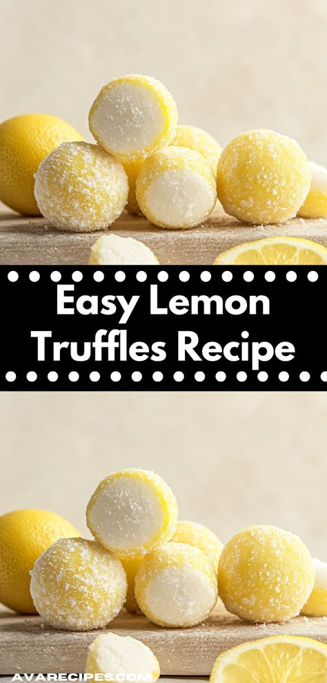 Craving something sweet yet refreshing? These Lemon Truffles are the ideal dessert recipe for lemon lovers. Quick to prepare, they offer a delightful balance of tang and creaminess, making them a hit with kids and adults alike. Sweet Lemon Recipes, Recipes With Real Lemons, How To Use Up Lemons, Easy Midnight Snack Quick Simple, Quick Fruit Desserts, Christmas Lemon Dessert, Lemon Truffles No Bake, Lemon Pretzel Dessert, Limoncello Dessert Recipes