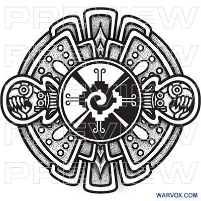 Tlaloc Rain God Tattoo Design - ₪ AZTEC TATTOOS ₪ Warvox Aztec Mayan Inca Tattoo Designs Aztec Calendar Tattoo Design, Ollin Aztec Tattoo, Aztec Eye Tattoo, Mexican Graphics, Aztec Shield, Aztec Tattoo Mexican, Sun Deity, Cross Tattoo Design, Negative Tattoo