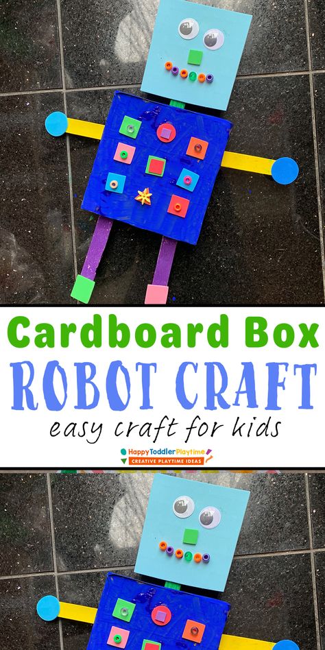 Robot Activity, Cardboard Robot, Box Robot, Robot Craft, Homeschool Crafts, Childhood Development, Kids Create, Summer Activities For Kids, Craft For Kids