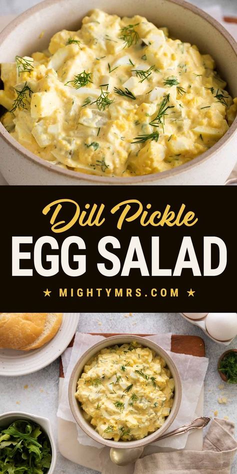 Egg Salad with Dill Pickles Relish Egg Salad Recipe, Dill Pickle Egg Salad Recipe, Egg Salad Pickles, Small Batch Egg Salad, Dill Egg Salad Recipe, Egg White Salad Recipe, Dill Pickle Egg Salad, Egg Salad Recipe With Pickles, Egg Salad Stuffed Peppers