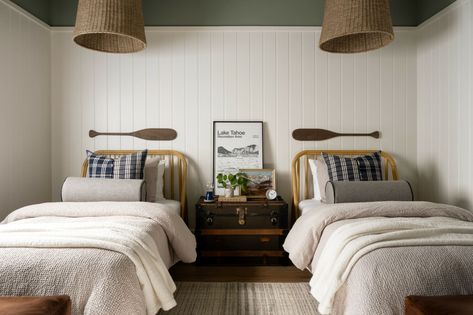 Tahoe Pines Paint Guide - Studio McGee Crestview House, The Mcgee Home, Mcgee Home, Twin Beds, Modern Mountain, Studio Mcgee, Boy's Bedroom, Wall Treatments, Kid Spaces