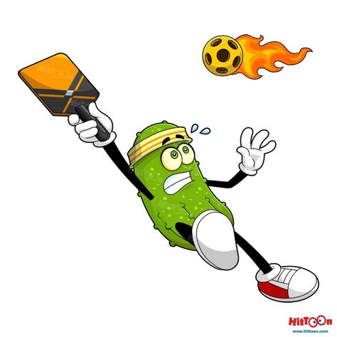 Pickle Cartoon Character Playing Pickleball 🏓 . . . . #activity #ball #art #cartoon #character #clipart #club #comic #cute #drawing #funny #exercise #fitness #game #graphic #healthy #hobby #illustration #logo #instadaily #instaartist #instagood #hittoon #pickle #pickleball #player #racket #sport #tennis #vector Pickleball Painting, Pickle Ball Illustration, Pickleball Funny Cartoons, Pickle Ball Svg, Pickleball Stickers, Pickleball, Cartoon Characters, Clip Art, Comics