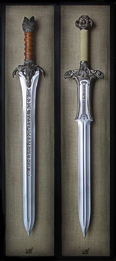 Suffer no guilt, Ye who wield this in the name of Crom | Flickr Pretty Knives, Conan The Barbarian, 다크 판타지, Cool Swords, Cool Knives, Medieval Fantasy, Axes, Shadowhunters, Blacksmithing