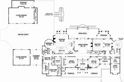 European House Plan - 0 Bedrooms, 0 Bath, 8628 Sq Ft Plan 24-249 Manor House Plans, Artistic Architecture, Castle House Plans, Castle Plans, Fantasy Houses, 5 Car Garage, Family Compound, Luxury Floor Plans, Double Staircase