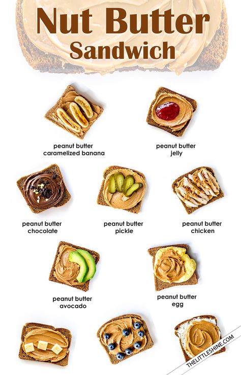 10 Delicious and Healthy Nut Butter Sandwich Recipes with Only 2 Ingredients - The Little Shine Healthy Nut Butter, Healthiest Nut Butter, Homemade Nutella Recipes, Healthy Food Quotes, Peanut Butter Chicken, On The Go Breakfast, Peanut Butter Toast, Banana Sandwich, Butter Sandwich