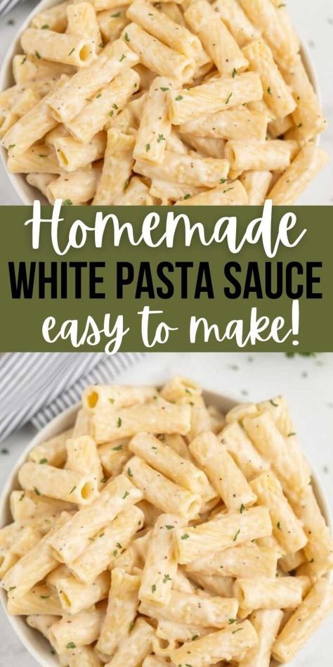 Thick And Creamy Alfredo Sauce, White Pesto Sauce, Best Creamy Pasta Sauce, Simple Homemade Pasta Sauce, Pasta Sauce With Cream Of Chicken Soup, How To Make Cream Sauce, Homemade Pasta Sauce White, Diy White Sauce For Pasta, Super Simple Pasta Recipe