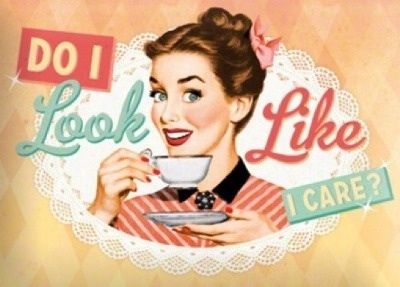 Do I look like I care? Vintage Retro Signs, Vintage Housewife, Retro Quotes, Vintage Quotes, Crazy Women, Nostalgic Art, House Wife, Retro Funny, Funny Work