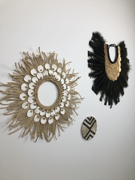 Coconut Shell Wall Hanging, Diy Boho Wall Decor, Recycle Coffee Pods, Handmade Bohemian Cowrie Shell, Handmade Bohemian Beach Shell, Rattan Shell Wall Decor, Necklace Wall, Boho Raffia Wall Hanging, Ikea Dresser