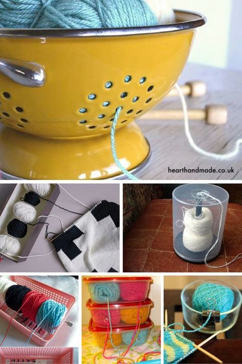 20 Inasnely Clever Yarn Hacks That Will Make Your Next Project Easier! Diy Yarn Holder, Yarn Organization, Yarn Holder, Crochet Hack, Confection Au Crochet, Yarn Storage, Yarn Bowl, Yarn Diy, Yarn Projects