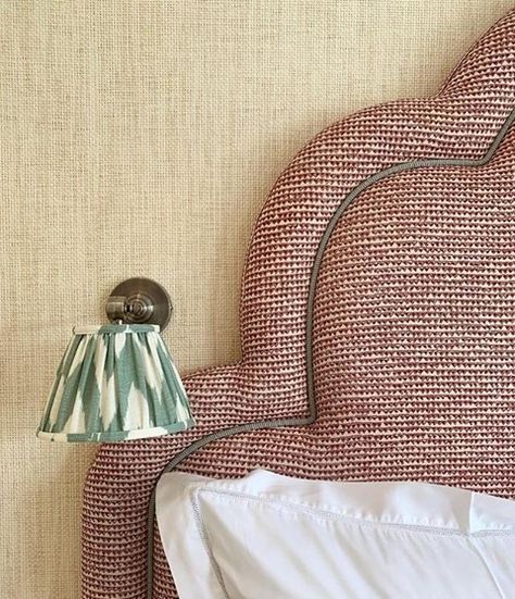 Fermoie Fabric Headboard, Scallop Headboard, Upholstered Headboard Shapes, Upholstered Headboard Bedroom, Bespoke Headboard, Traditional Headboard, Vertical Headboard, 80s Room Decor, Headboard Fabric