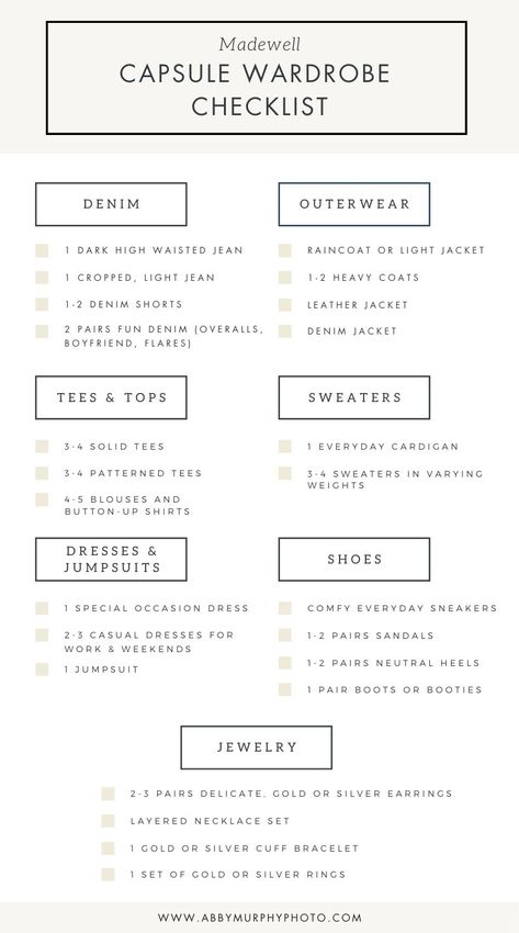 Capsule Closet Essentials, New Wardrobe Checklist, Essential Pieces For Wardrobe, Women Closet Essentials, Late 20s Wardrobe, Essentials Wardrobe For Women, Wardrobe Guide Women, Minimalistic Capsule Wardrobe, It Girl Capsule Wardrobe