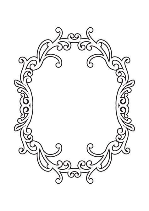 Bridgerton Embroidery, Frame Silhouette, Antique Picture Frames, Royal Icing Decorations, Parchment Craft, Borders And Frames, Collage Artists, Scroll Design, Ornate Frame