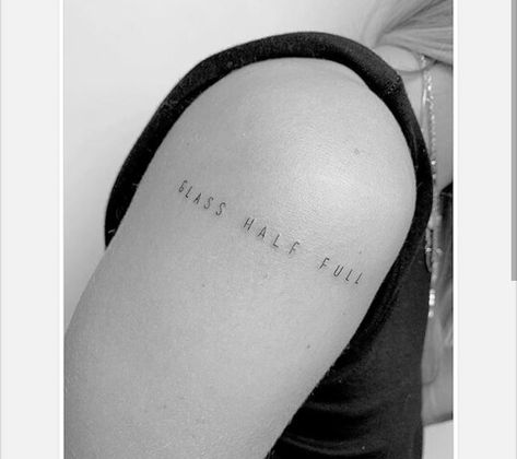 'GLASS HALF FULL' - "Vaso medio lleno" @AranzaDrive ❁ Cup Half Full Tattoo, Half Full Tattoo, Glass Half Full Tattoo, Cup Half Full, Tiny Tats, Full Tattoo, Glass Half Full, Love Tattoos, Jesus Fish Tattoo