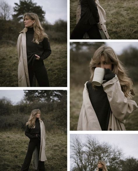 Cold Day Photoshoot, Winter Field Photoshoot, Fall Shoot Ideas, Autumn Photoshoot Ideas Inspiration, Cold Weather Photoshoot, Cold Photoshoot, Fall Outfit Photoshoot, Countryside Photoshoot, Photoshoot In Park