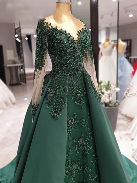 Long Evening Dress 2024 Mermaid Style Long Sleeve Sheer Scalloped Luxury Beaded Emerald Green Dubai Women Formal Evening Gowns - AliExpress Emerald Green Satin Dress, Dubai Women, Green Satin Dress, Military Ball Dresses, Satin Evening Dresses, Long Evening Dress, Long Sleeve Evening Dresses, Mermaid Style, فستان سهرة