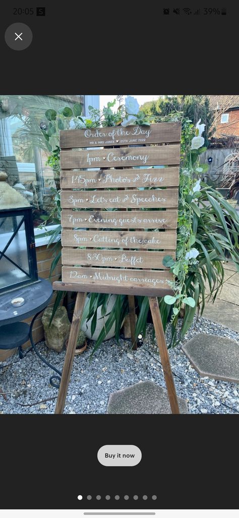 Wooden Order Of The Day Wedding, Order Of Service Wedding Sign, Order Of The Day Wedding Sign, Wedding Signage Rustic, Safe Wedding, Order Of The Day Sign, Pallet Wedding Signs, Rustic Barn Decor, Order Of The Day Wedding