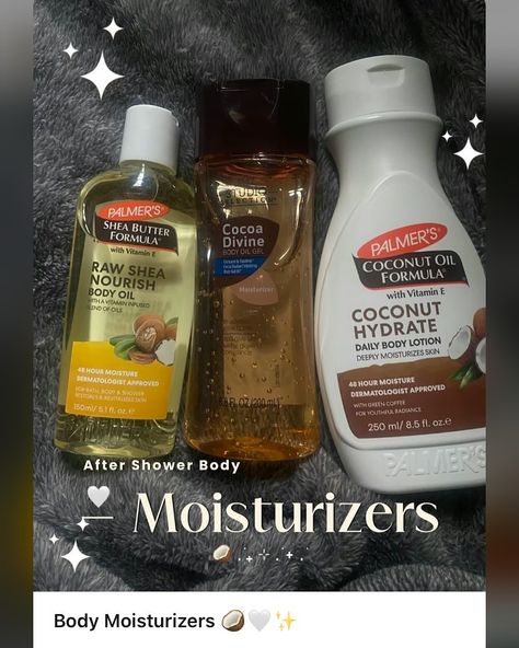 Body Moisturizers 🥥🤍✨ 🤎Brand:Palmer’s Coconut Oil Formula Coconut Hydrate Daily Body Lotion  $4.98 ✨Brand: Palmer’s Shea Butter Formula  Raw Shea Butter Body Oil $7.97 🥥Brand: Studio Selection Cocoa Divine  Body Oil Gel  $4.00  #preppybodycare #bodycareroutineproducts #showerproducts #bodyoil #bodycare #body #bodycareproducts #bodycare #bodycaretips #bodycareroutine #moisturizer #palmers #studioselction Body Oil Gel, Coco Butter, Milk Moisturizer, Oil Gel, Moisturizing Body Oil, Palmers Cocoa Butter, Raw Shea Butter, Body Moisturizers, Shea Body Butter