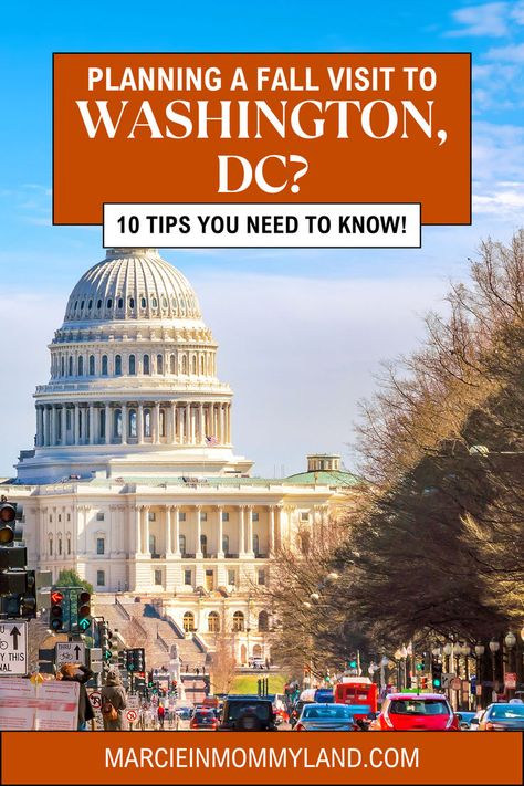 🍁🏛 Discover Washington DC this fall with our essential travel tips! Learn the best times to visit monuments, where to find the coziest cafes, and how to dress for crisp autumn weather. Enjoy beautiful fall foliage around the National Mall and less crowded museums. Click here for everything you need to know for a perfect first visit to DC in the fall! Washington Dc Fall Trip, Washington Dc In Fall, Washington Dc Things To Do In Fall, What To Wear In Washington Dc Fall, Washington Dc In November, Fall In Washington Dc, Fall In Dc, Dc Outfits Washington Fall, Washington Dc Packing List