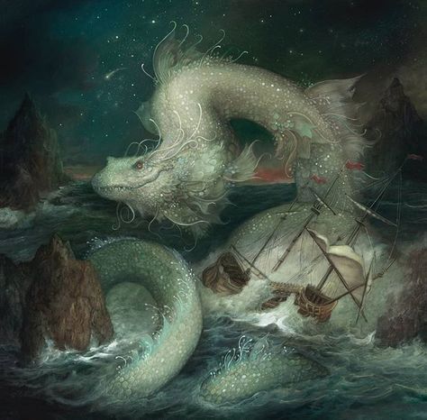 Women In Mythology, Annie Stegg, Classical Mythology, Sea Serpent, Legends And Myths, Divine Nature, The Serpent, Sea Dragon, 다크 판타지