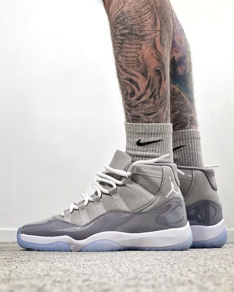 Since its debut in 2001, the Air Jordan 11 Cool Grey has become one of the most celebrated colorways in the Jordan 11 catalog. Pick up the Nike Air Jordan 11 Retro 'Cool Grey' at #kickscrew now! Jordan Shoes Retro 11, Aj11 Outfit Men, Cool Grey Jordans 11 Outfit, J11 Air Jordans, Jordan 11 Cool Grey Outfit Men, Jordan Retro 11 Outfit Men, Air Jordan 11 Outfit Men, Jordans 11 Outfit, Jordan Retro 11 Outfit