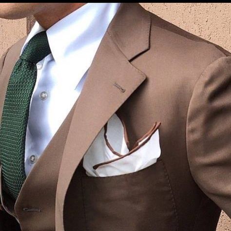 https://instagram.com/p/026iaaoTys/ Suit Green, Brown Suit, Brown Tie, Mens Attire, Brown Suits, Sharp Dressed Man, Green Tie, Men’s Suits, Suit Style