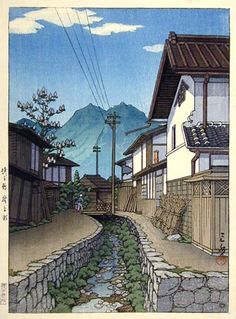 Hasui on Pinterest Asian Prints, Kawase Hasui, Japanese Town, Japanese Village, Japanese Woodcut, Saitama Prefecture, Japan Illustration, Japanese Drawings, Japanese Art Prints