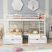 Bunk Bed Twin Bed, Quadruple Bunk Beds For Small Room, Bunk Bed And Trundle, Triple Bunk Beds Walmart, Small Bunk Beds For Kids, Bunk Beds Short, Kids Bunk Beds Small Room Minimalist, Kids Bunk Beds With Stairs, Corner Loft Triple Bunk Bed Plans