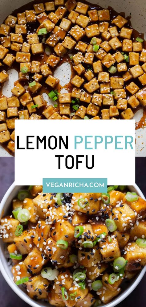 Lemon Pepper Tofu, Vegan Entree Recipes, Pepper Tofu, Best Vegan Breakfast, Seitan Recipes, Vegan Entree, Lemon Sauce, Best Vegan Recipes, Seitan