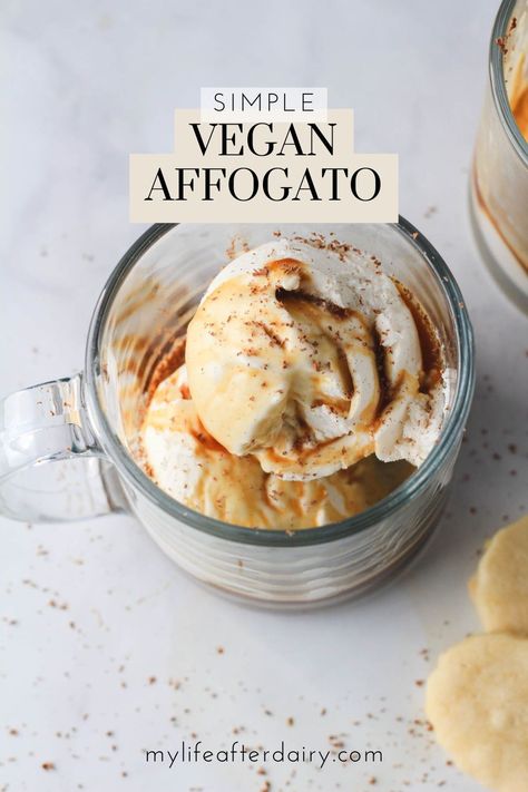 Craving a sweet treat that's dairy-free, refreshing, and absolutely delicious? Introducing the Vegan Affogato! This no-bake dessert combines creamy espresso, rich ice cream, and a delightful dairy-free base to create a scrumptious and irresistible beverage. Say goodbye to guilt and indulge in this mouthwatering treat today! Vegan Affogato, Dairy Free Vanilla Ice Cream, Vegan Shortbread Cookies, Affogato Recipe, Vegan Shortbread, Espresso Recipes, Shot Of Espresso, Two Ingredient, Stove Top Recipes