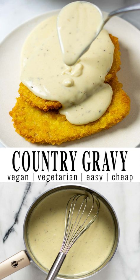 Flour Gravy, Country Gravy Recipe, White Gravy Recipe, Easy Gravy Recipe, Milk Gravy, Vegetarian Gravy, Cream Gravy, Vegan Gravy, Country Gravy