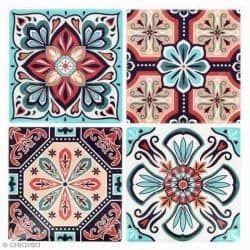 Mundo Hippie, Tile Designs, Decoration Stickers, Painting Tile, Decoupage Paper, Tile Art, Tile Patterns, Ceramic Painting, Tile Design