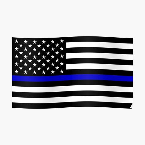 Get my art printed on awesome products. Support me at Redbubble #RBandME: https://www.redbubble.com/i/poster/Classic-Police-American-Flag-Back-The-Blue-by-MagicBoutique/52361781.LVTDI?asc=u Back The Blue Wallpaper, Cop Flag, Back The Blue Flag, Female Officer, Police Flag, Flag Tattoo, Back The Blue, Family Wall Decor, Poster Classic