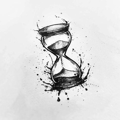 Capture the essence of time slipping away with this exquisite hourglass tattoo, beautifully rendered in black and white ink. Its fine lines and shading evoke the fleeting nature of moments, encouraging us to seize the day. A dynamic splatter effect at its base adds a touch of edginess, symbolizing the chaotic beauty of life. Perfect for those who appreciate the delicate balance between time and eternity. Save this inspiration and follow for more unique tattoo ideas. #HourglassTattoo #TimeArt #In Cracked Hourglass Tattoo, Shattered Hourglass Tattoo, Egg Timer Tattoo, Borrowed Time Tattoo, Time Is Limited Tattoos, Sands Of Time Tattoo, Seize The Day Tattoo, Sand Timer Tattoo, Balance Tattoo Design